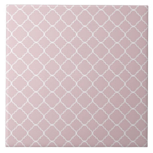 Carreau Quatrefoil rose et blanc
