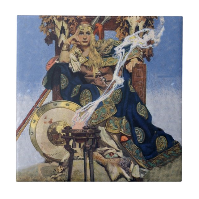 Carreau Queen Maeve Warrior Princess Imaginaire Art (Devant)