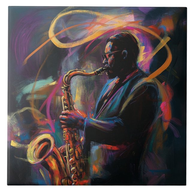 Carreau Quelque chose à propos d'un saxophone... (Devant)
