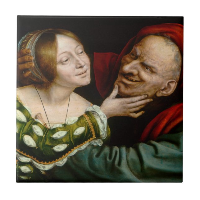 Carreau Quentin Matsys - Amateurs jumelés (Devant)