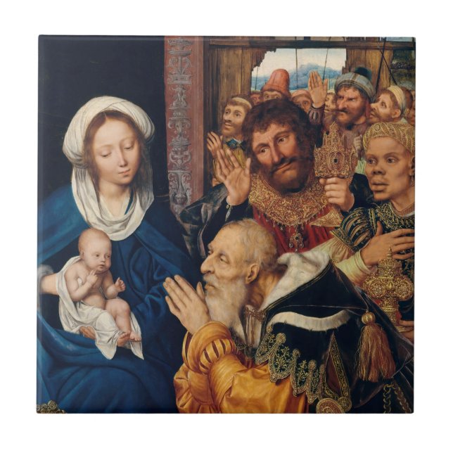 Carreau Quentin Matsys - L'Adoration du Magi (Devant)