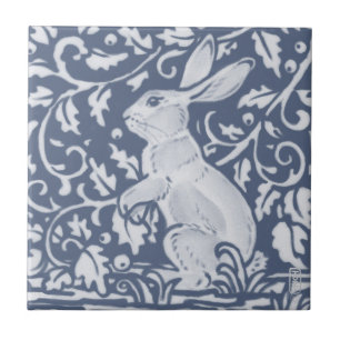 Carreau Rabbit Denim Bleu Blanc Botanique Dedham Delft 