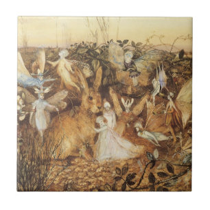 Carreau Rabbit Parmi les fées, contes de fées Vintages