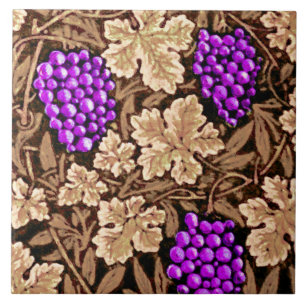 Carreau Raisin de William Morris, Brun et Violet