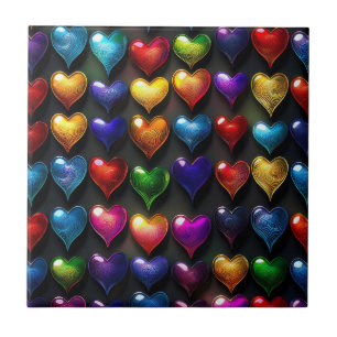 Carreau Rangées de coeur