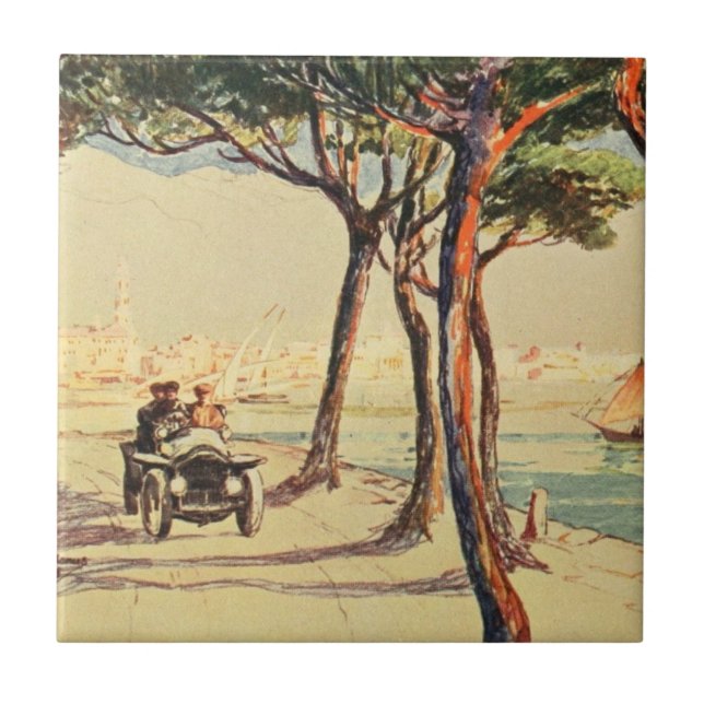 Carreau Rapallo, Italie - Art italien Vintage (Devant)