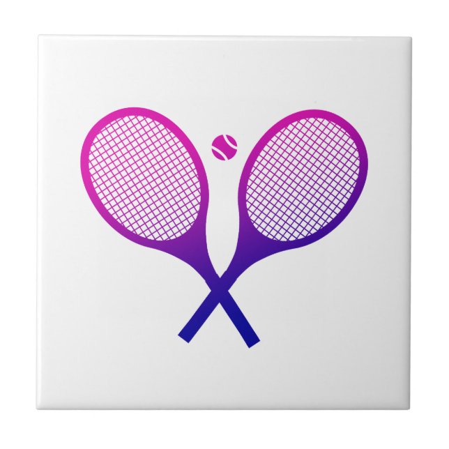 Carreau Raquettes de tennis Magenta à violet Ombre (Devant)