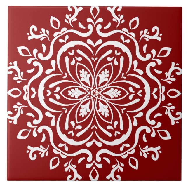 Carreau Raspberry Mandala (Devant)