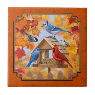 Carreau Rassemblement d'oiseaux Orange d'automne