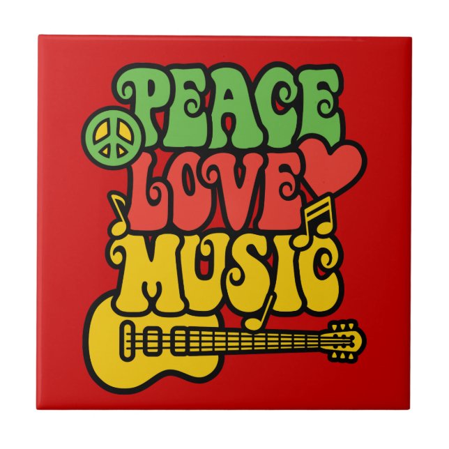 Carreau Rasta Peace-Love-Music (Devant)