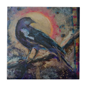 Carreau Raven Sun Art Maureen Girard Bird Messenger