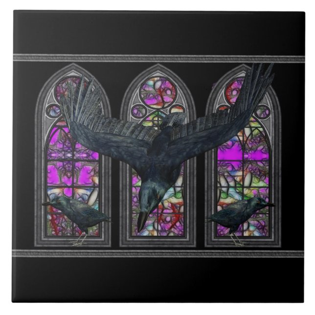 Carreau Ravens Gothique Décoratif Garde Carrelage Trivet (Devant)