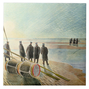 Carreau Ravilious - Travail dangereux à marée basse,