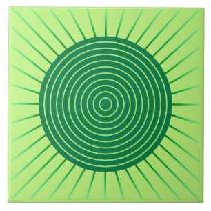 Carreau Rayon de soleil géométrique moderne - vert vert et