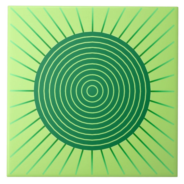 Carreau Rayon de soleil géométrique moderne - vert vert et (Devant)