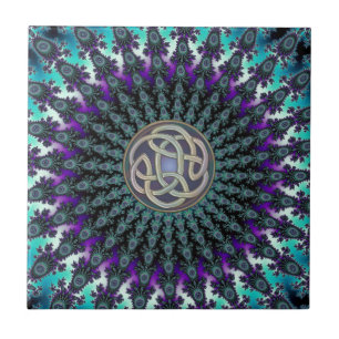 Carreau Rayonnement du noeud celtique grunge de mandala de