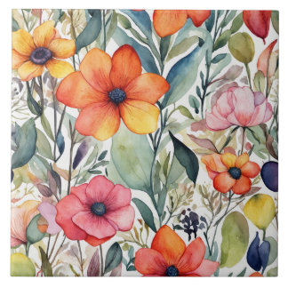Carreau Rayonnement Floral : Un Design Vibrant