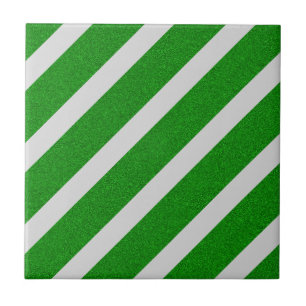 Carreau Rayure Verte Pailletée