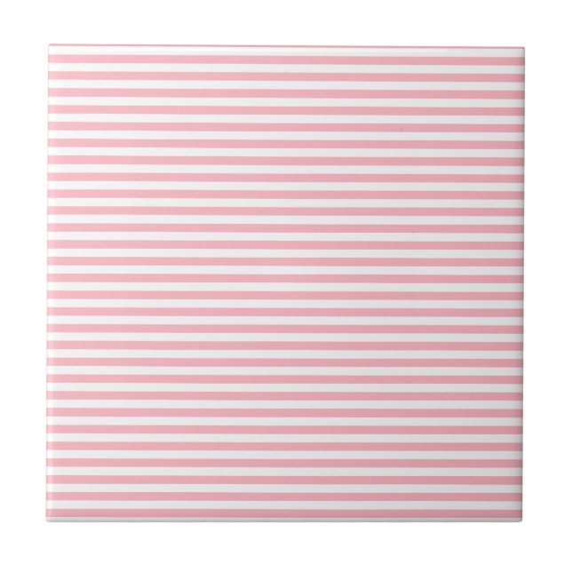 Carreau Rayures - blanches et rose-clair (Devant)