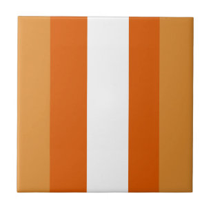 Carreau rayures Brown, orange et blanches