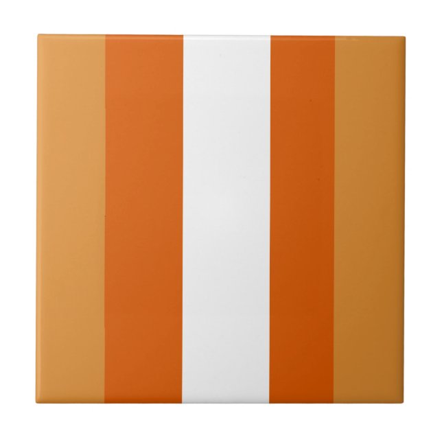 Carreau rayures Brown, orange et blanches (Devant)