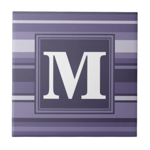 Carreau Rayures violettes de cuir monogramme