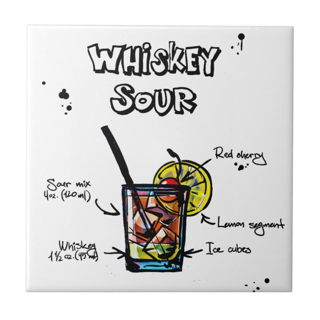 Carreau Recette aigre de cocktail de whiskey (Devant)