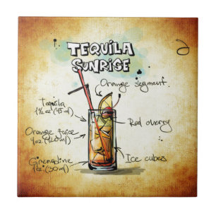 Carreau Recette de cocktail de lever de soleil de tequila