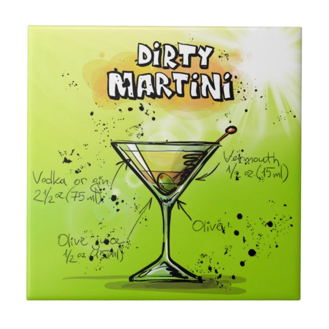 Carreau Recette de cocktail Martini (Devant)