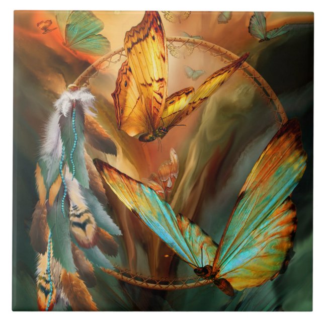 Carreau Receveur rêveur - esprit de la tuile d'art de (Devant)