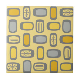 Carreau Rectangles arrondies MCM du milieu du siècle gris 