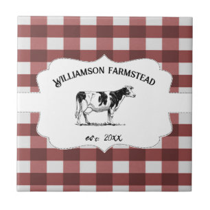 Carreau Red Buffalo Plaid Farm Cow Décor