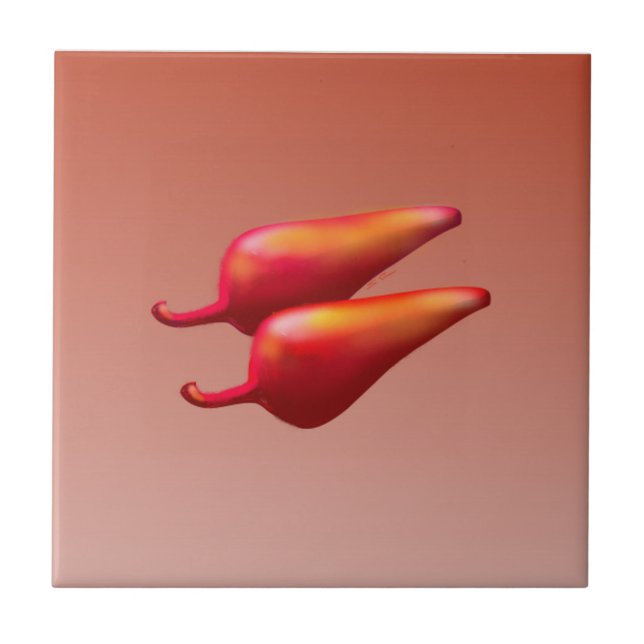 Carreau Red Chili Peppers petite tuile (Devant)