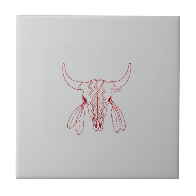 Carreau Red Ghost Dance Buffalo gray small tile (Devant)