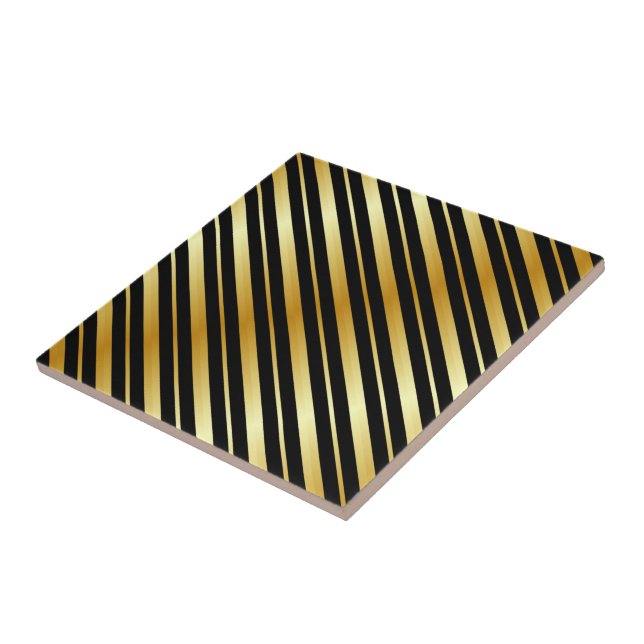 Carreau Red Gold Black Diagonal Stripes (Côté)