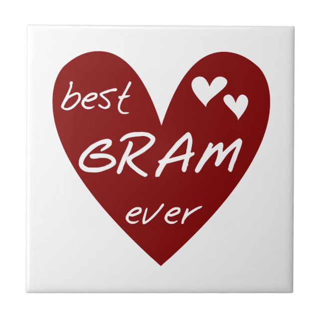 Carreau Red Heart Meilleur Cadeaux Gram Ever (Devant)