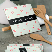 Red Hearts Motif, Amour, Votre Nom, Personnaliser