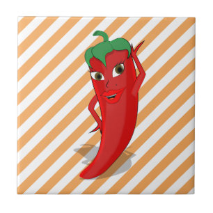 Carreau Red Hot Pepper Diva Orange Stripes