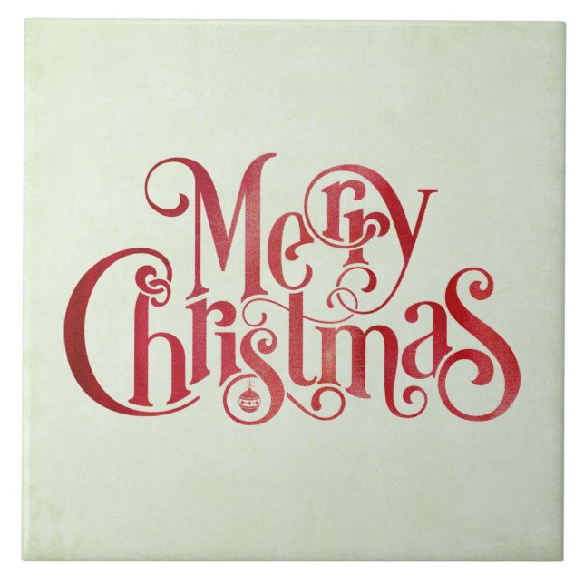 Carreau Red Joyeux Noël Typographie Festive Police (Devant)
