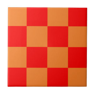 Carreau Red Orange Check À damiers Motif