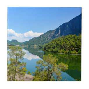 Carreau Reflet de montagne sur un lac panoramique