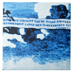 Carreau Regard vintage A2 de Delftware de bateaux