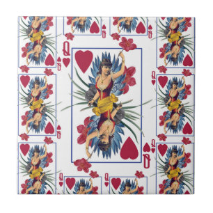 Carreau Reine des cœurs et des fleurs