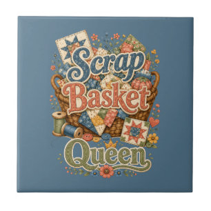Carreau Reine du panier à tissus Quilter Cottagecore