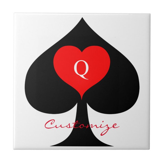 Carreau Reine noire des pique Coeur rouge Thunder_Cove (Devant)