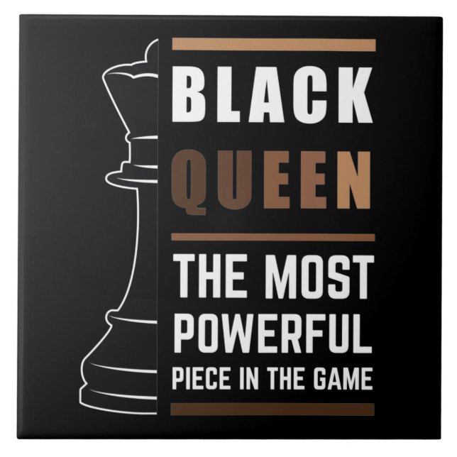 Carreau Reine Noire La Pièce La Plus Puissante Dans Le Jeu (Devant)