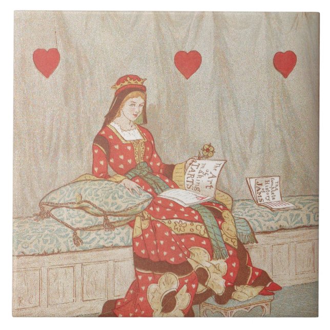 Carreau Reine victorienne des coeurs 1900's Valentine (Devant)