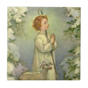 Carreau Religion vintage, Christ le Bon Pasteur