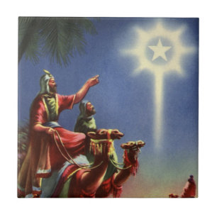 Carreau Religion Vintage, Sages avec l'étoile de Bethléem