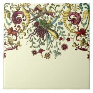 Carreau Renaissance Fruit & Floral Frieze Repro Motif